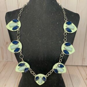 New York & Company Blue Hues with Silver Hardware Necklace